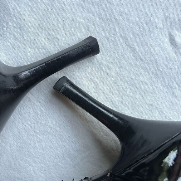 Ann Taylor Pointy Toe Oxford Black Patented Leather Heels 8.5 - Picture 5 of 11